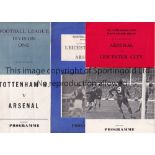 ARSENAL Three pirate programmes issued by Nicholls, home v Leicester 70/1 FA Cup and away v