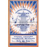 FA CUP FINAL 1929 Programme Bolton Wanderers v Portsmouth 27/4/1929 FA Cup Final at Wembley. Light