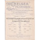 CHELSEA Single sheet home programme v Fulham London Challenge Cup 1st Round Replay 4/10/1926. Ex