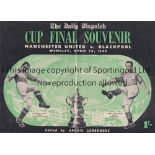 1948 FA CUP FINAL / MANCHESTER UNITED V BLACKPOOL The Daily Dispatch Cup Final Souvenir, vertical