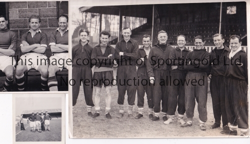 CARDIFF CITY Eight original B/W photos, 4 of which have Press stamps on the reverse including a team