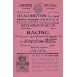 HEADINGTON UNITED Programme for the away Metropolitan League match v Hastings United 9/10/1954, very