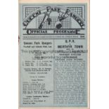 QUEEN'S PARK RANGERS V MERTHYR TOWN 1930 Programme for the League match at Rangers 29/3/1930. This