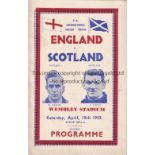 ENGLAND V SCOTLAND 1953 Pirate programme issued by Victor 18/4/1953. Good