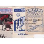 ARSENAL AWAYS Four Arsenal away programmes v Everton 1949/50, Manchester United 1950/51, Burnley (