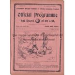 TOTTENHAM HOTSPUR Home programme for the South Eastern League match v. Swindon 31/10/1914, ex-binder