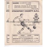 STOCKPORT COUNTY Twenty programmes, 19 homes v. Bradford PA and Workington 54/5, Chester slightly