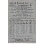 MILLWALL Home programme v Arsenal 23/3/1946. Team changes, score, slight creasing and slightly worn.