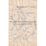 PRESTON NORTH END AUTOGRAPHS 1949/50 Lined sheet signed by 17 players form the 1949/50 season.