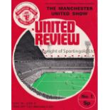 MAN UNITED Regular 12 Page Programme " The Manchester United Show" 9/6/1972. United Review programme