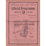 TOTTENHAM HOTSPUR V MANCHESTER CITY 1912 Programme for the League match at Tottenham 26/12/1912,