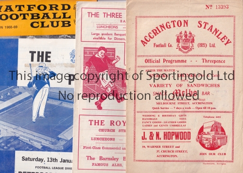 EX-FOOTBALL LEAGUE CLUBS Thirty four programmes 1951-1973 including Barrow v Halifax Town 25/8/
