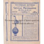 TOTTENHAM HOTSPUR Four home programmes for season 1946/7 v. Fulham some tape inside, Leicester,