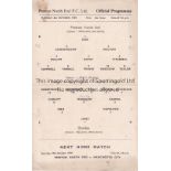 PRESTON NORTH END V DUNDEE 1959 Single card programme for the Friendly at Preston 6/10/1959,