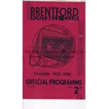 ARSENAL Away programme v Brentford 2/11/1935. Very light staple rust. Score inserted. Small mark