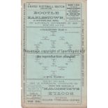 BOOTLE V EARLESTOWN 1886 Single card programme for the Friendly at Bootle 27/11/1886, horizontal