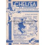 CHELSEA Home programme v Bolton Wanderers 26/8/1939 from the truncated War season of 1939/40. Not ex