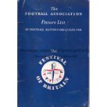 FESTIVAL OF BRITAIN / FOOTBALL ASSOCIATION The official FA booklet of the Fixture List of matches