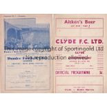 SCOTTISH PROGRAMMES 1950'S Two League Cup programmes dated 9/8/1952: Dundee v Raith Rovers and Clyde