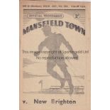 MANSFIELD TOWN V NEW BRIGHTON 1949 Programme for the League match at Mansfield 12/2/1949. Good