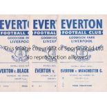 EVERTON Nineteen home programmes: 1954/5 v. Arsenal, Newcastle and Wolves tape inside, 1955/6 v.