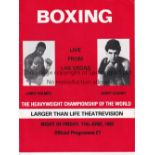 LARRY HOLMES V GERRY COONEY 1982 U.K. closed circuit TV programme for the fight in Las Vegas 11/6/