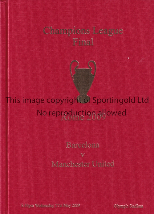 2009 CHAMPIONS LEAGUE FINAL / BARCELONA V MANCHESTER UNITED Red hardback bound official programme