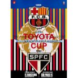 1992 INTERCONTINENTAL CUP Programme for Barcelona v Sao Paulo in Tokyo. Good