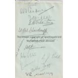 KENT CCC 1930'S AUTOGRAPHS An album sheet 12 autographs including Chapman, Mitchell, Valentine,