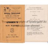 NON-LEAGUE FOOTBALL PROGRAMMES Two programmes: Trowbridge Town v Portland United 26/11/1949