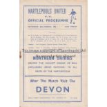 WORKINGTON / FIRST LEAGUE SEASON Programme for the away League match v Hartlepools United 22/3/1952,