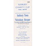 TOTTENHAM HOTSPUR Programme for the away Sudbury Charity Cup Final v Sudbury Town 4/5/1953. Good