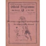 TOTTENHAM HOTSPUR Home programme v. Brighton Reserves 24/9/1932, creased and very slightly worn.