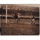 EVERTON V MANCHESTER UNITED 1953 Two original B/W action Press photos from the FA Cup tie at