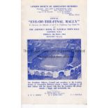 1961 FA CUP FINAL / EVE OF THE FINAL RALLY Programme for the Rally before the Tottenham v
