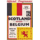SCOTLAND Programme for the home match v Belgium at Hampden Park 28/4/1948. Light vertical fold