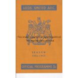 LEEDS UNITED V MANCHESTER UNITED 1957 Programme for the League match at Leeds 30/3/1957. Good