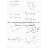 ENGLAND INTERNATIONAL AUTOGRAPHS Approximately 80 signed white cards of players from 1940's - 1990'