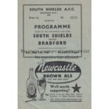 SOUTH SHIELDS V BRADFORD PARK AVENUE 1959 FA CUP Four page programme for the tie at South Shields