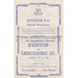 EVERTON Programme for the home Friendly v. Lancashire XI 11/5/1946, team changes. Generally good