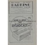 BARKING V REDHILL 1948 Programme for the Athenian League match at Barking 27/3/1948, horizontal