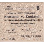 SCOTLAND V ENGLAND 1937 Ticket for the International at Hampden Park 17/4/1937. Good