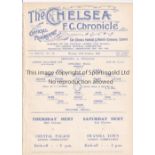 CHELSEA Single sheet home programme v Fulham London Challenge Cup 2nd Round 26/10/1931. Ex Bound