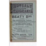 EVERTON V BRADFORD CITY / LIVERPOOL RES. V BOLTON WANDS. RES. 1922 Joint issue programme 4/3/1922,
