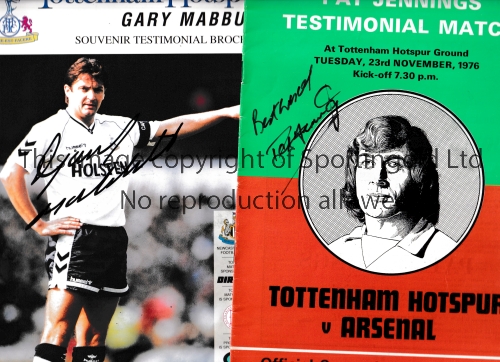 FOOTBALL AUTOGRAPHS Over 40 including Pat Jennings Testimonial Programme signed by Jennings on the