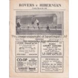 DONCASTER ROVERS V HIBERNIAN 1952 Programme for the Friendly at Doncaster 4/3/1952, slightly