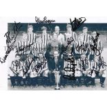 NEWCASTLE UNITED 1969 AUTOGRAPHS An 11.5" X 8.5" BW team group for 1969/70 season with the Fairs Cup