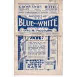 ARSENAL Away programme v Manchester City 19/9/1931. Score, scorers and team changes with number on