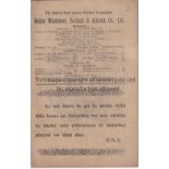 BOLTON WANDERERS Home programme v Liverpool 4/9/1911. Minor restoration. No writing. Generally good