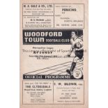 ARSENAL Programme for the away Metropolitan League match v. Woodford Town 13/1/1962, team changes